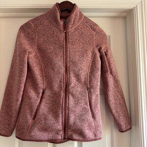 L.L.Bean Sweater Fleece Full-Zip Jacket | Small | Heather Pink